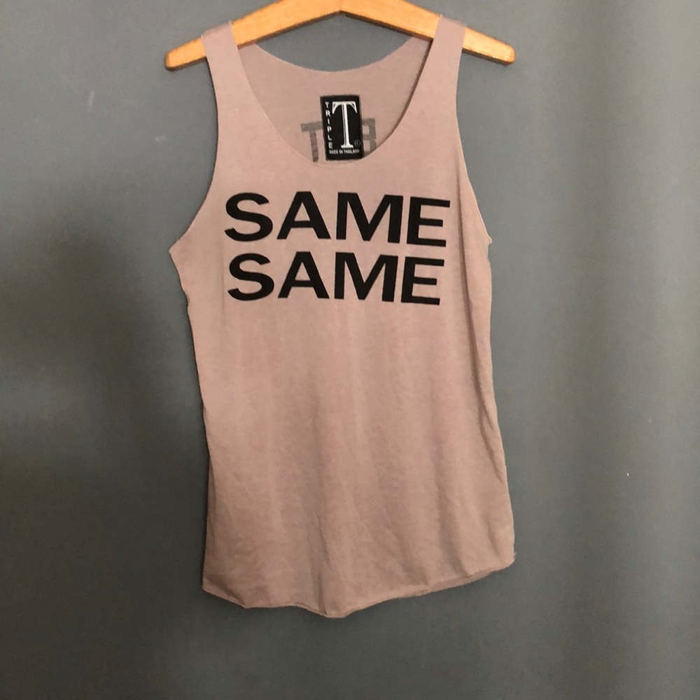 SAME SAME BUT DIFFERENT Tank Top Sz L Beige &Black